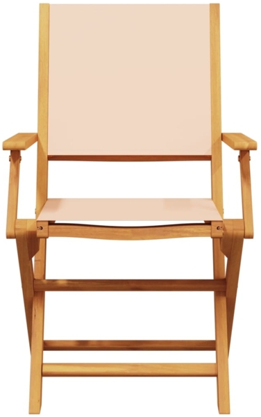vidaXL Gartenstühle 8 Stk. Klappbar Beige Stoff und Massivholz 3214585 Bild 3