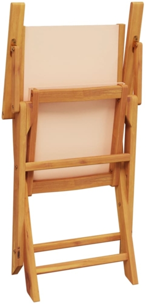 vidaXL Gartenstühle 8 Stk. Klappbar Beige Stoff und Massivholz 3214585 Bild 6