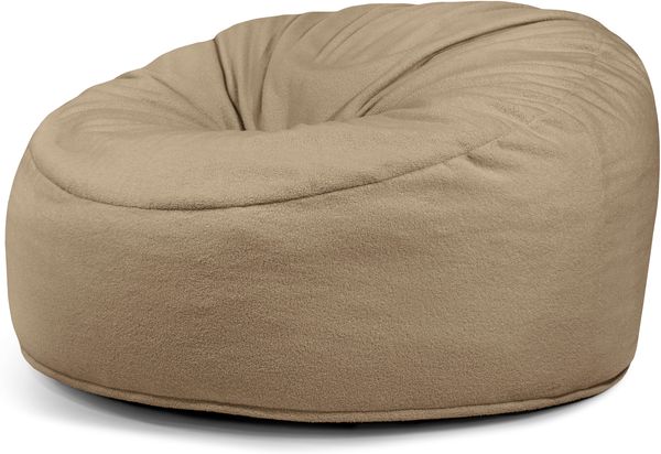 Schaumstoffsitzsack OM110, Bezugsstoff - Teddy, 100% Polyester, Camel, 90x135x135
