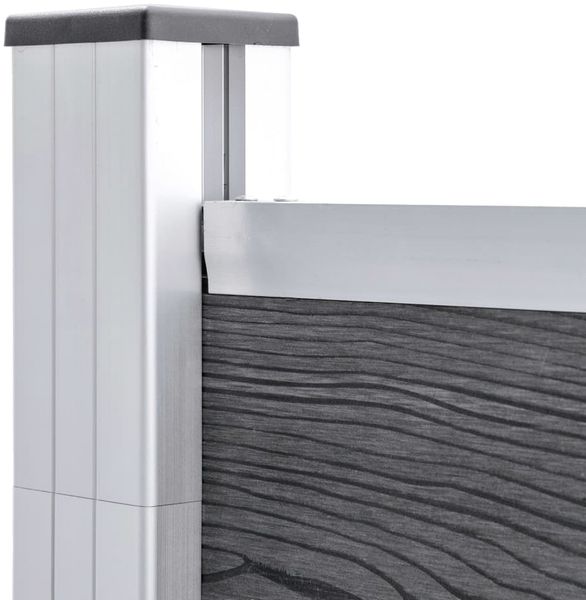 vidaXL Gartenzaun WPC 1391x186 cm Grau 3053231 Bild 7
