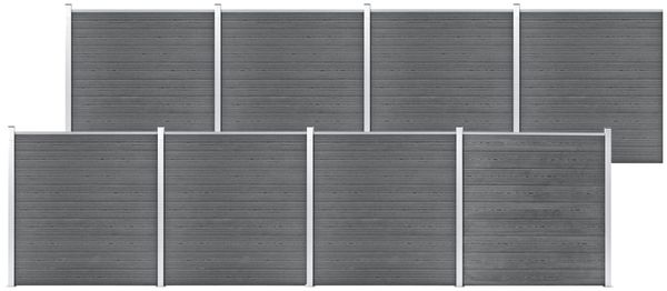 vidaXL Gartenzaun WPC 1391x186 cm Grau 3053231