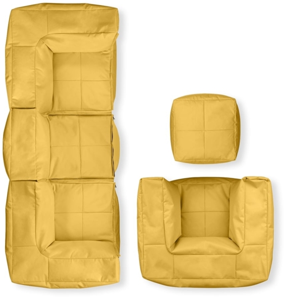 Lumaland Loungeset Modulares System erweiterbar In- & outdoor, (5-tlg), Lounge wasserfest abnehmbarer Bezug individuell kombinierbar waschbar