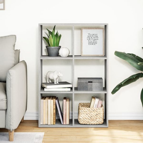 vidaXL Raumteiler-Bücherregal Grau Sonoma 69,5x29x103,5 cm 858017 Bild 3