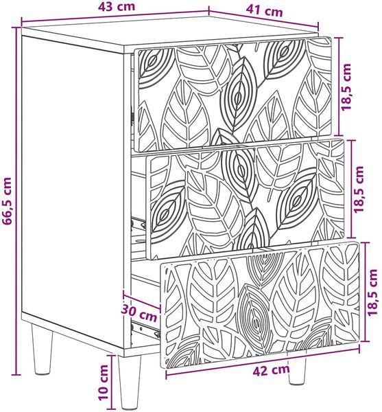 vidaXL Nachttisch Weiß 43 x 39,5 x 66,5 cm Holzwerkstoff 895015 Bild 8