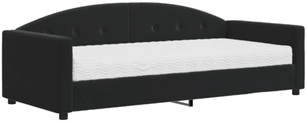 vidaXL Tagesbett mit Matratze Schwarz 90x190 cm Samt 3197292