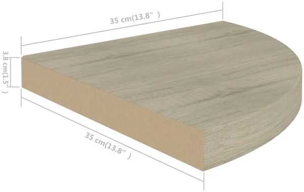 vidaXL Eck-Schweberegale 4 Stk. Eichen-Optik 35x35x3,8 cm MDF 323927 Bild 8