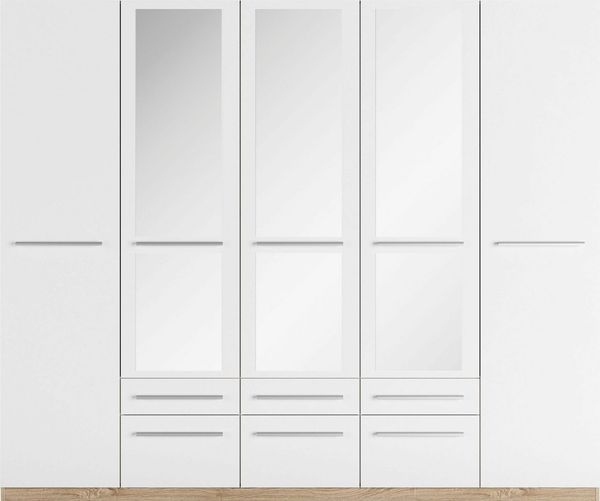 priess Kleiderschrank Schrank Garderobe Wäscheschrank Barcelona in 5 Breiten viel Stauraum, geräumige Schubkästen, mit Spiegel, MADE IN GERMANY