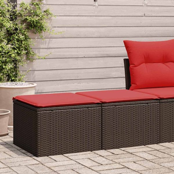 vidaXL 2-tlg. Garten-Sofagarnitur mit Kissen Braun Poly Rattan Akazie 3328667