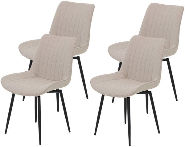 HELA Drehstuhl Vierfußstuhl BERGEN (Set, 4 St), Esszimmerstuhl, XL-Sitzbreite, 360° drehbar