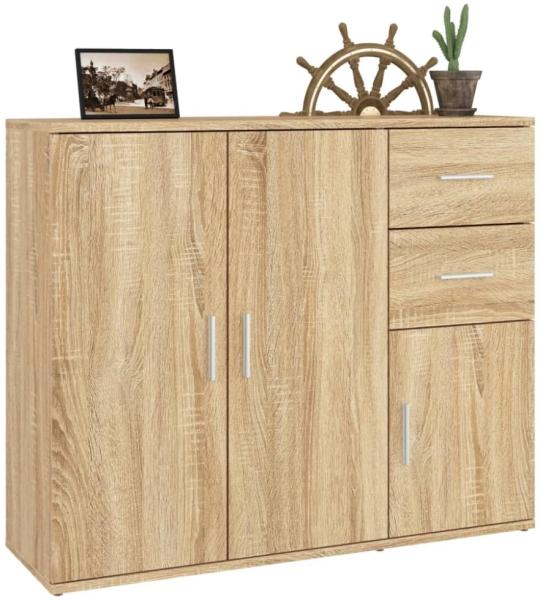 vidaXL Sideboard Sonoma-Eiche 91 x 29,5 x 75 cm Holzwerkstoff 823272