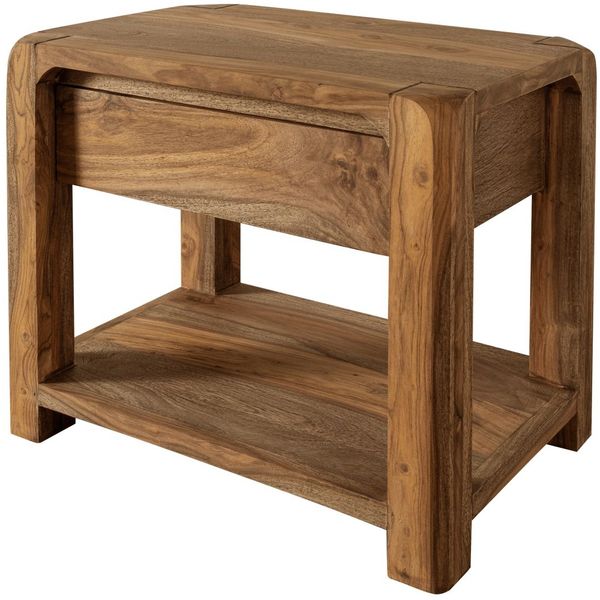 Nachttisch Sheesham 60x40x50 braun geölt BUENO #005