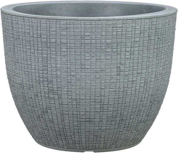 Scheurich Barceo 47, Pflanzgefäß/Blumentopf/Pflanzenkübel, rund, aus Kunststoff Farbe: Stony Grey, 47 cm Durchmesser, 36,1 cm hoch, 50 l Vol.
