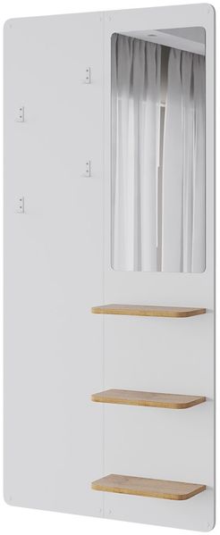 Wandgarderobe Jochen Weiß/Eiche 70 x 150 cm mit Spiegel Vicco