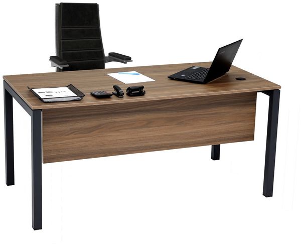 Schreibtisch Tetra, 160 cm x 80 cm x 75 cm, Nussbaum Dekor/anthrazit RAL 7016