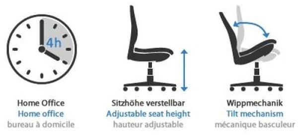 hjh OFFICE Home Office Chefsessel ARIA HIGH Schwarz