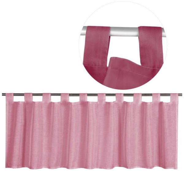 Schlaufen-Bistrogardine in B160cm x L45cm, transparente uni Scheibengardine Voile in vielen verschiedenen Farben erhältlich (bordeaux - beere)