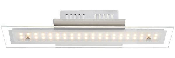 LED Deckenlampe, Glas, Chrom, warmweiß, L 40 cm