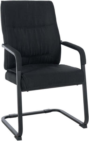 CLP Besucherstuhl XXL Anubis Stoff mit Armlehne,schwarz/schwarz