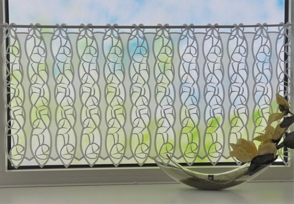 Stickereien Plauen Scheibengardine Rom (1 St), Stangendurchzug, halbtransparent, Voile