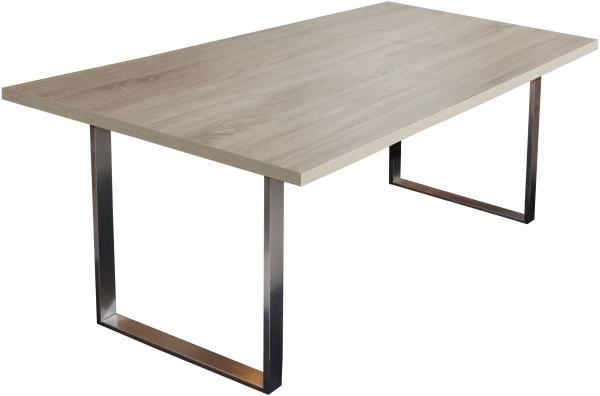 Steel Esstisch 0546 180-90 eiche sägerau B H T 180 x 76 x 90 cm