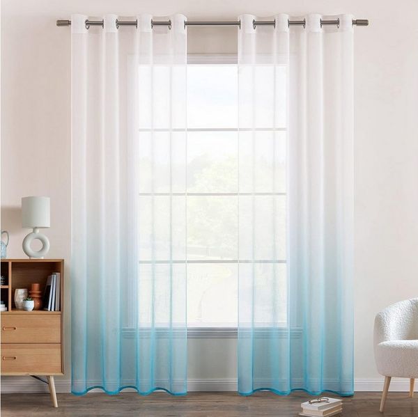 Agger Gardine Transparent Vorhänge Voile Sheer Vorhang mit Ösen Farbverlauf (2 St)