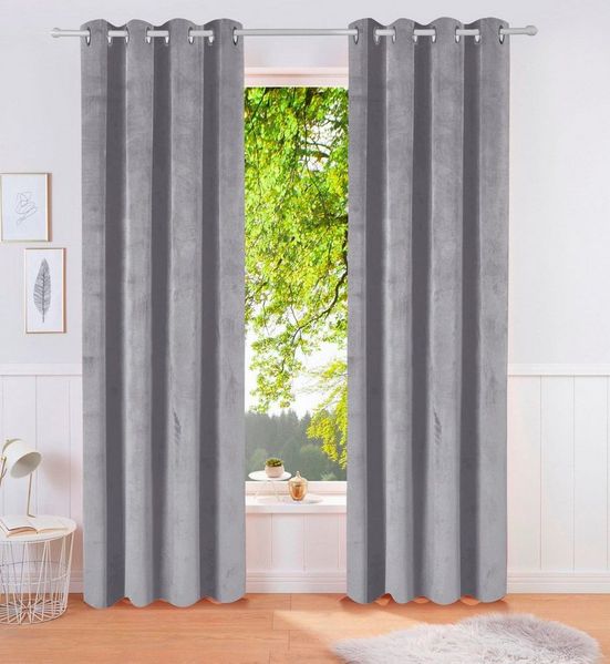 LeGer Home by Lena Gercke Gardine LADINA (1 St), Ösen, blickdicht, Polyester, blickdichter Vorhang, Samt Vorhang