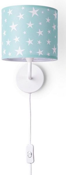 Paco Home Wandleuchte Capri 315, ohne Leuchtmittel, Lampe Kinderzimmer Babyzimmer Ø 18cm Sterne Kabellänge 3m E14