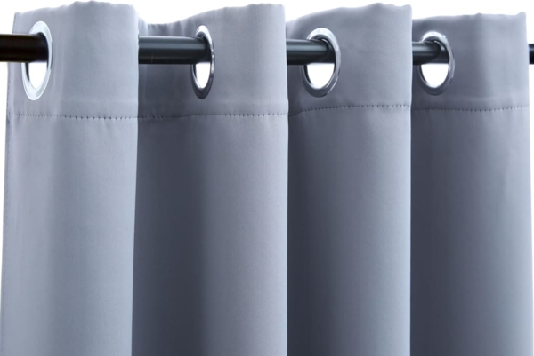 vidaXL Verdunkelungsvorhänge mit Metallösen 2 Stk. Grau 140x175 cm 134426 Bild 2