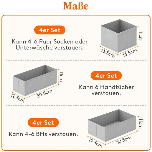 Lifewit Aufbewahrungsdose Schubladen Organizer, Schrank Schubladen Ordnungssystem (12 St)