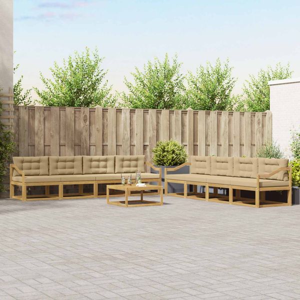 vidaXL Outdoor-Sofagarnitur 9 pcs Weiß und Beige 79 x 79 x 37 cm 3386252