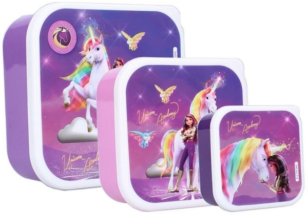 Unicorn Academy Brotdose Snackboxen 3er-Set
