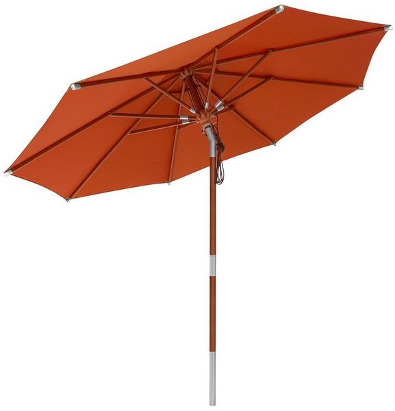 anndora-sonnenschirm Sonnenschirm 3m rund Knickbar Dreh-Kipp-Mechanismus, terracotta, Seilzugmechanik