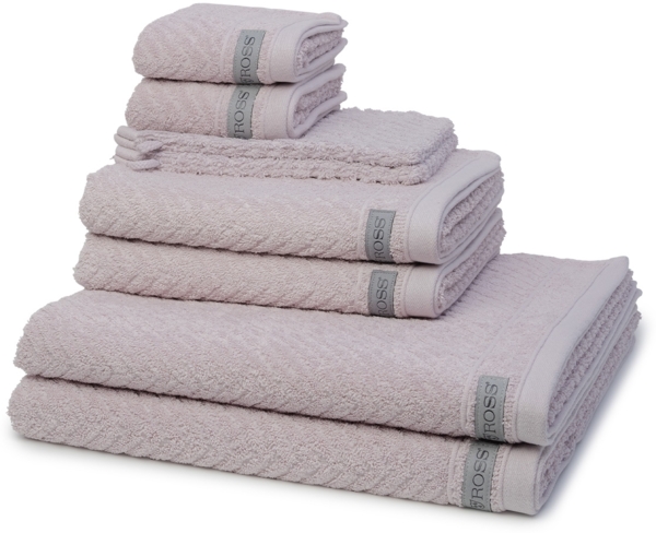 Ross Smart 8 tlg. Frottier-Set - 2 X Handtuch (50 X 100cm), 2 X Duschtuch (70 X 140cm), 2 X Gästetuch (30 X 50cm), 2 X Waschhandschuh (16 X 22cm) - 520 g/m2 - Stein