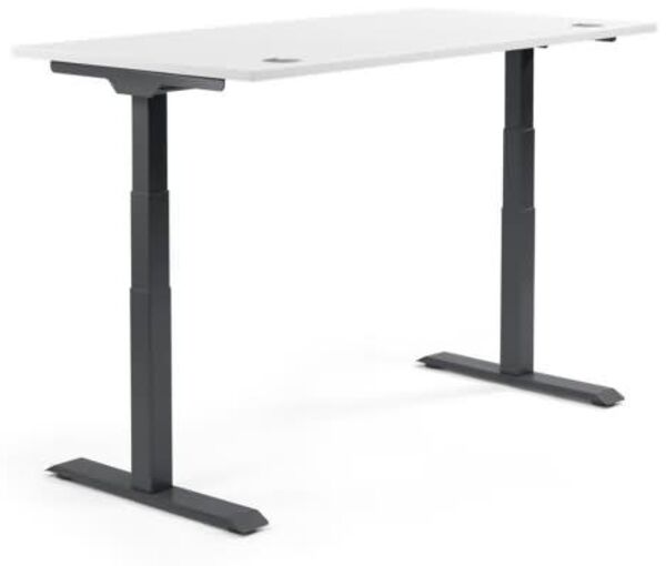 Soennecken Schreibtisch 2000x605-1255x800mm Platte weiß Gestell schwar