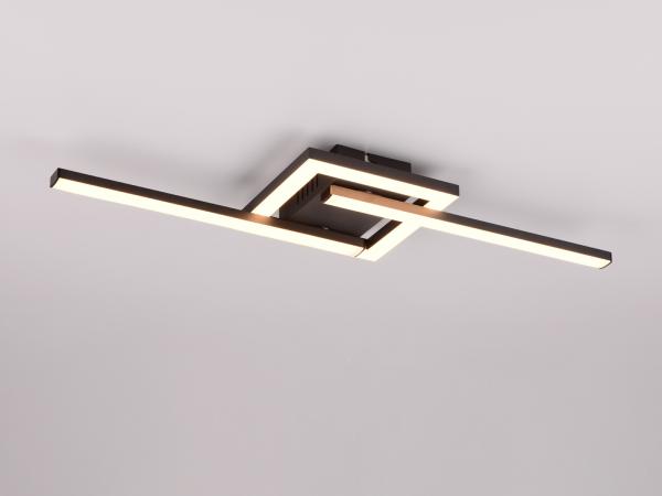 LED Deckenleuchte, Metall, schwarz, matt, L 54 cm
