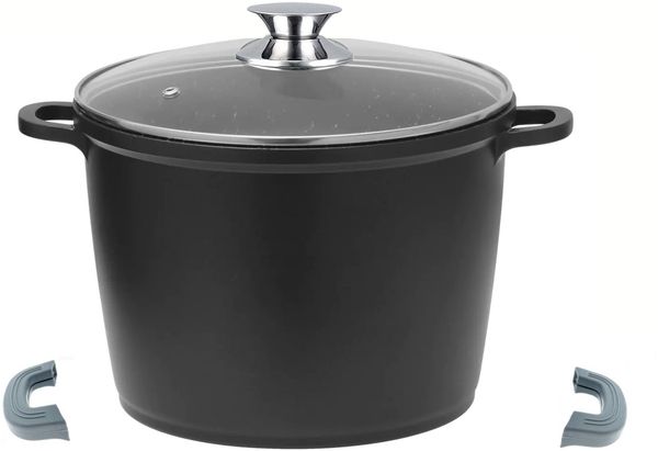 Tiefer Kochtopf Induktion Deckel Ø28cm Suppentopf Alu Guss