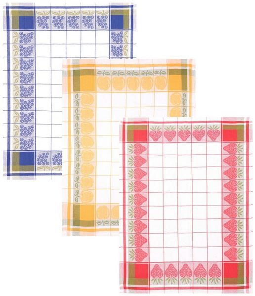 Betz Geschirrtuch 3 Stück Geschirrtücher Halbleinen Küchenhandtuch Früchte Gr 50x70 cm, (Set, 3-tlg, 3 Geschirrtücher), Halbleinen