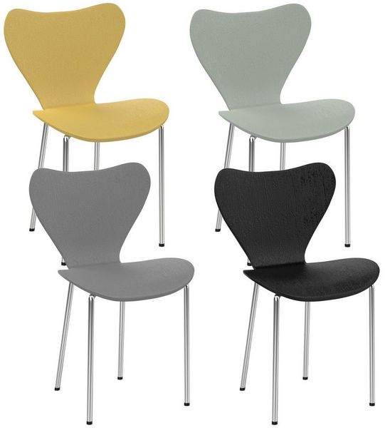 JEOBEST Stapelstuhl 4er Set Stapelstühle Esszimmerstuhl Stuhl, Küchenstuhl Wohnzimmerstuhl, (4 St) Stuhlbeine aus Metall, Ergonomisch, aus PP