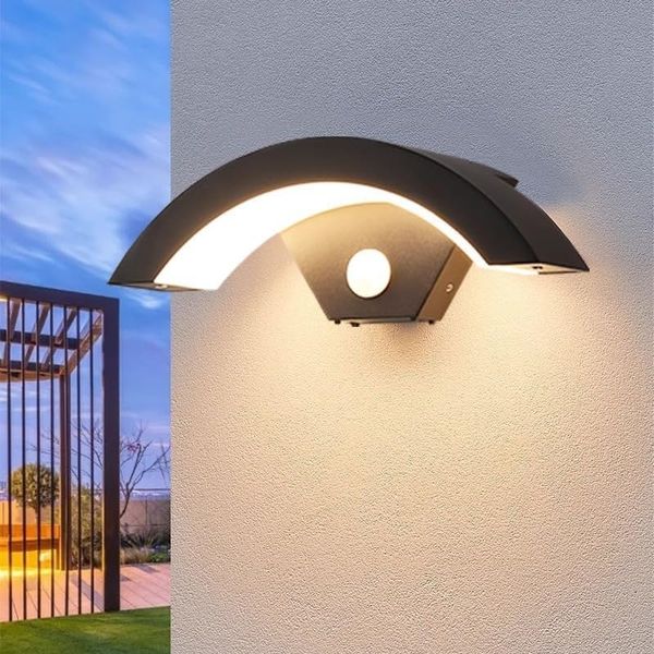 Wandleuchte, Aluminium, Schwarz, LED, IP65, 24W, 10 cm