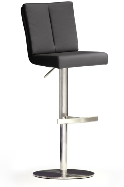 Barstuhl 'Bruni III' - Kunstleder Braun - Edelstahl Bild 3