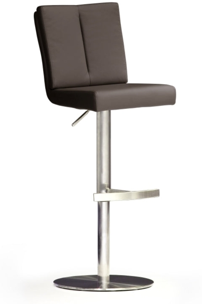 Barstuhl 'Bruni III' - Kunstleder Braun - Edelstahl Bild 6