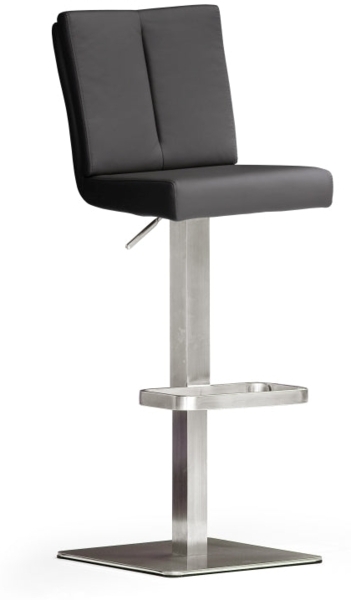 Barstuhl 'Bruni III' - Kunstleder Braun - Edelstahl Bild 8