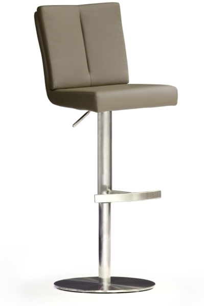 Barstuhl 'Bruni III' - Kunstleder Braun - Edelstahl Bild 5