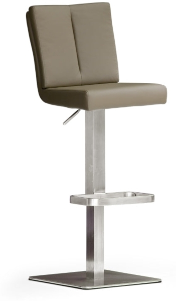 Barstuhl 'Bruni III' - Kunstleder Braun - Edelstahl Bild 10