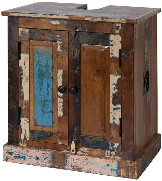 Waschbeckenunterschrank Altholz 60x43x66 mehrfarbig lackiert NATURE OF SPIRIT BAD #101