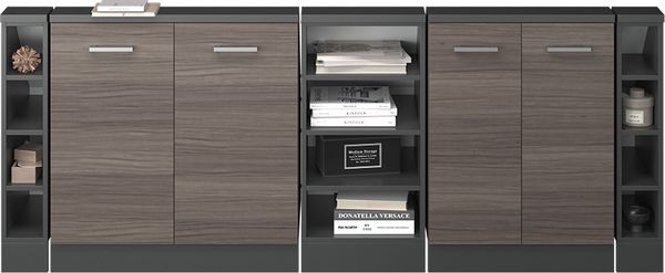 Küchenschrank für Dachschrägen R-Line Edelgrau 210 cm 5er Set Vicco Bild 6