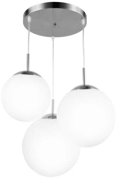 LED Hängeleuchte, 3 Flammig, Kugel, Glas satiniert, D 51,5cm