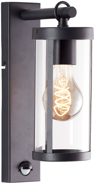 Brilliant AG Leuchten 44291-06 Sidney Außenwandleuchte mit Bewegungsmelder schwarz transparent