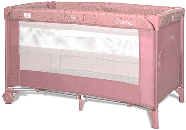 Lorelli Reisebett Carina 2 Ebenen Matratze Tragetasche faltbar Räder mit Bremse pink