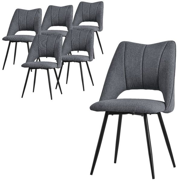 ML-DESIGN Stuhl Esszimmerstühle mit Rückenlehne moderne Design Lounge Küchenstühle (6 St), Polsterstuhl Esstischstühle 6er Set Clubsessel Polyester bis 120kg